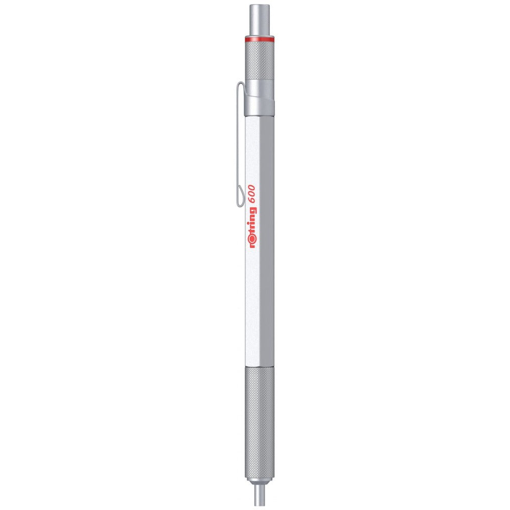 Rotring | 600 Series | Silver 1.0mm Ball Pen | Metal Body | Non-Slip | Metal Knurled Grip Rotring